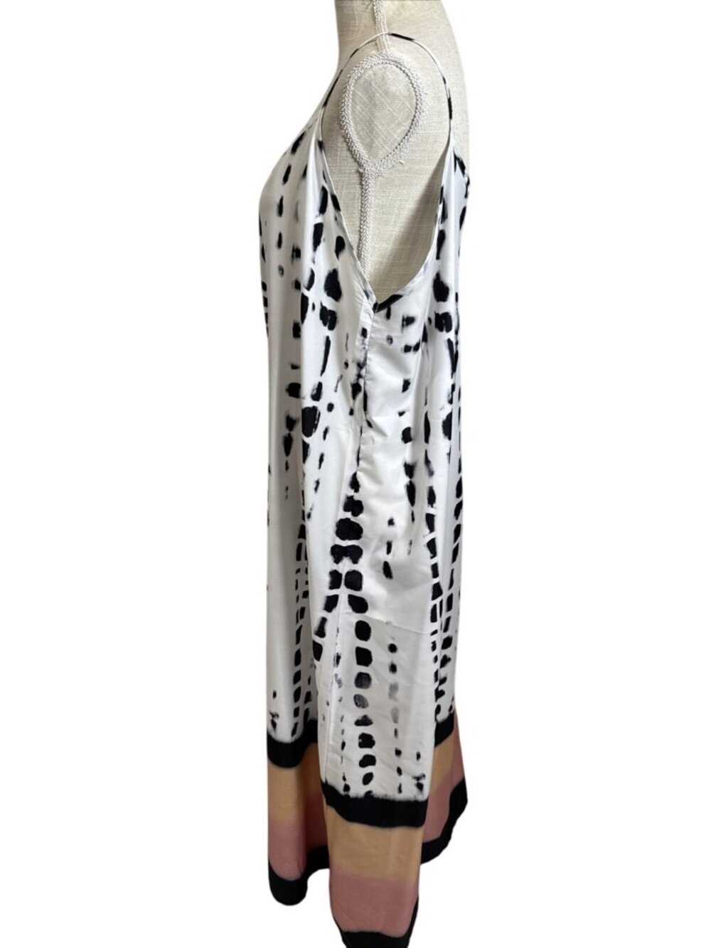 Lulla Collection White Black Peach Pink Spaghetti Strap Maxi Cami Dress XL - Picture 2 of 9